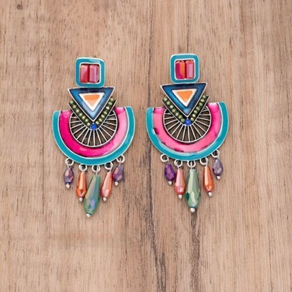 Boho statement earrings M250 - Picture 1 of 5